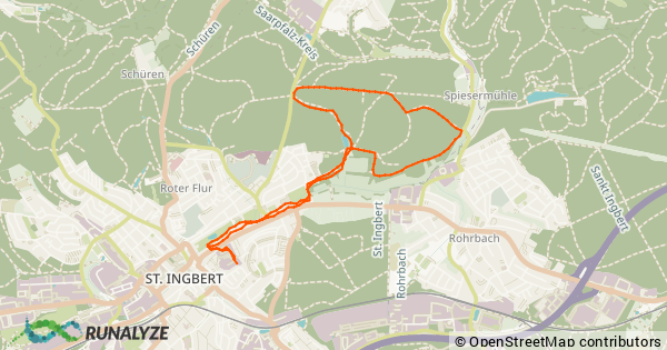 Laufen (Tempodauerlauf): 00:58:29h – 10,33 km – Wombacherweiher Loop ++